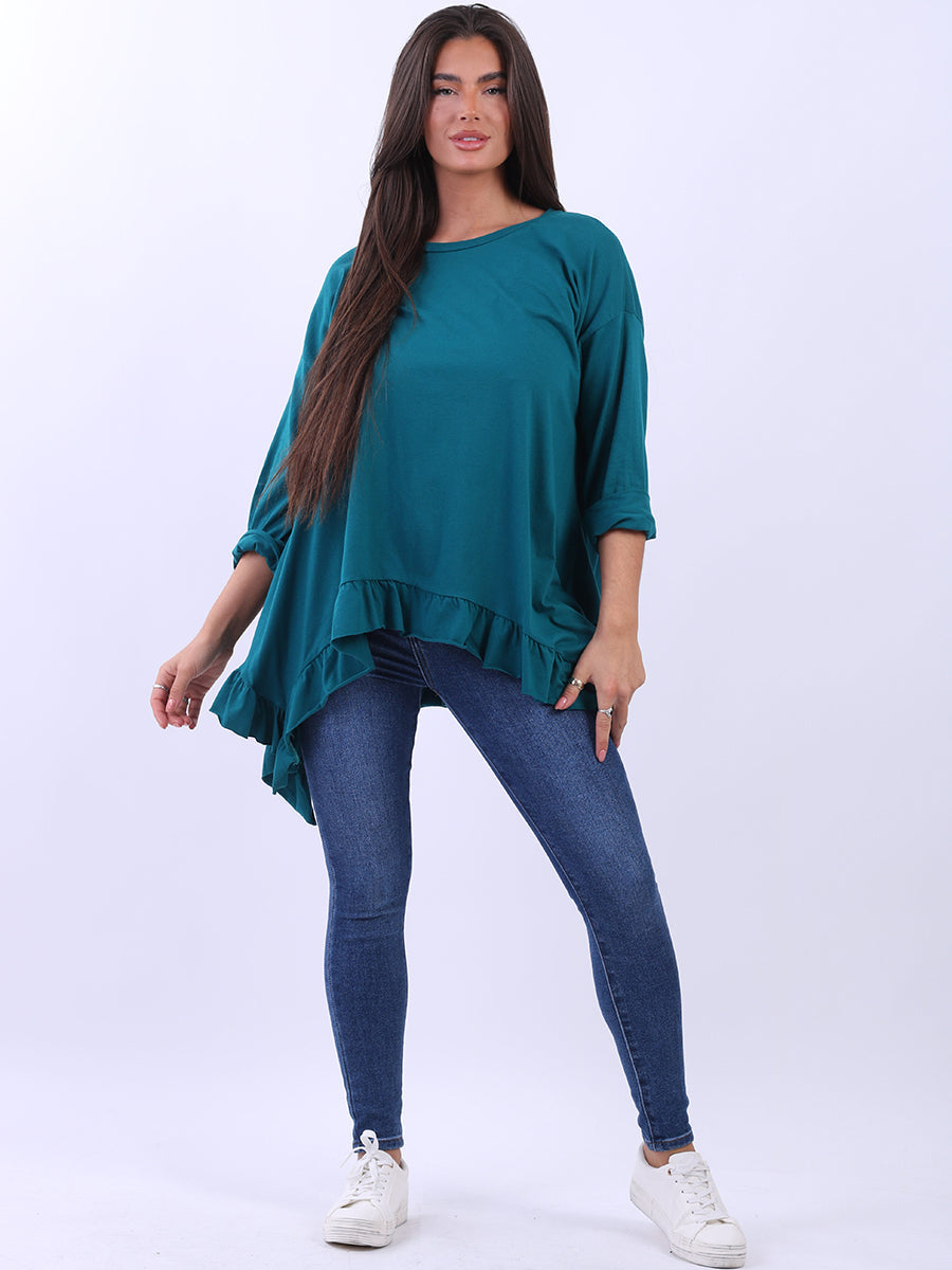 Plain Cotton Tunic Box Top Teal