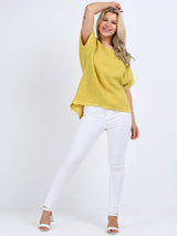 Glitzy Sequins Linen Hi-Lo Casual Top