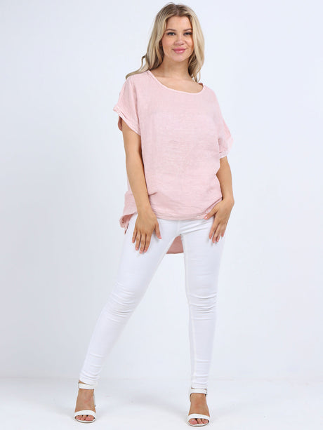 Glitzy Sequins Linen Hi-Lo Casual Top