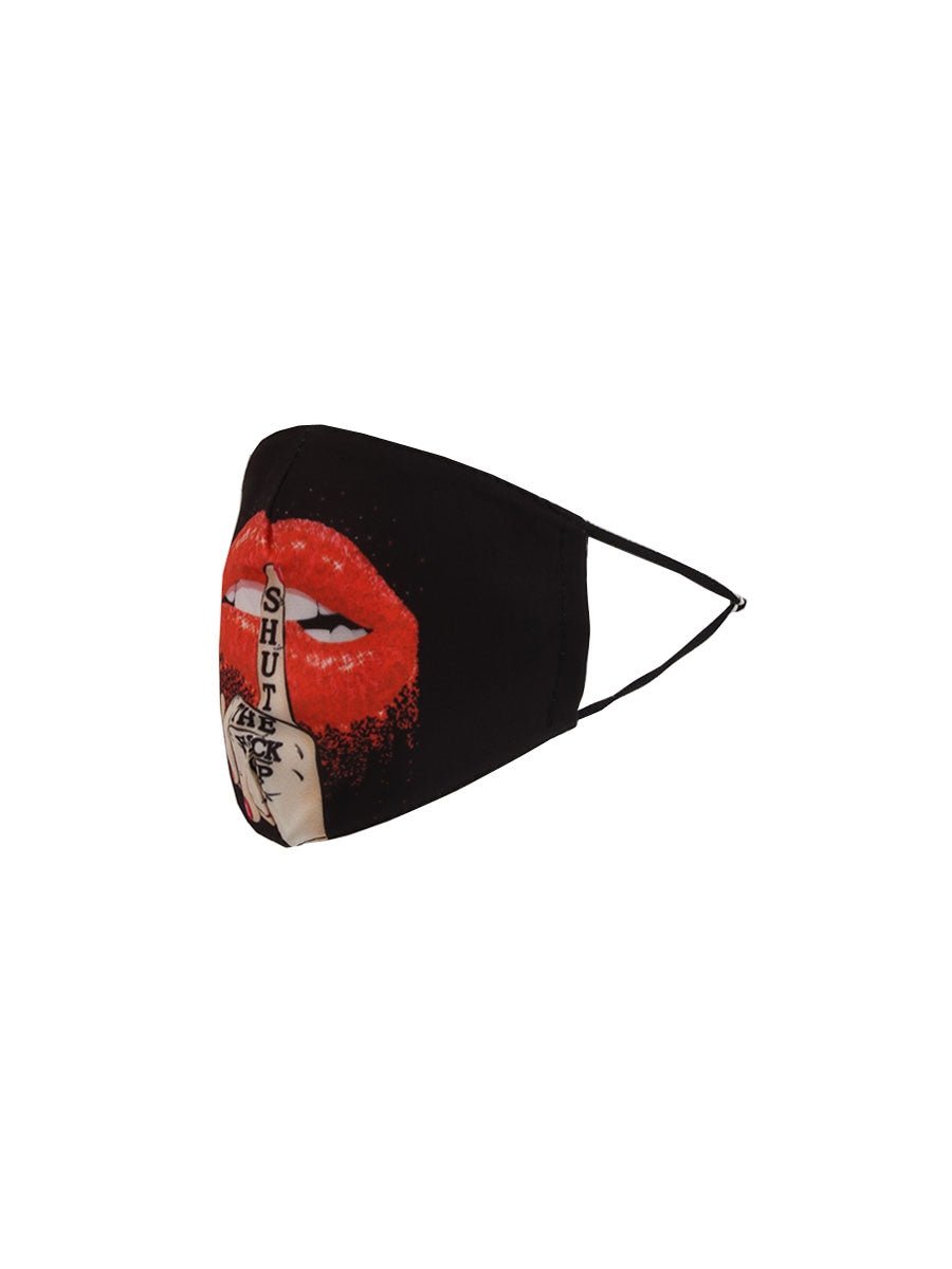 Shut Up Lip Print Cotton Face Mask (PACK OF 5)