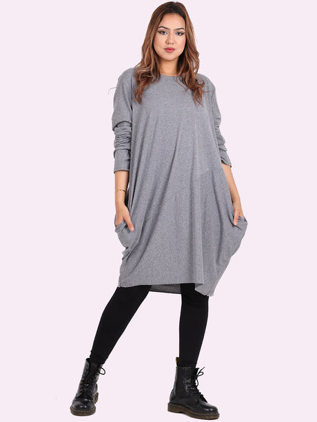 Plain Side Pockets Ladies Cotton Dress