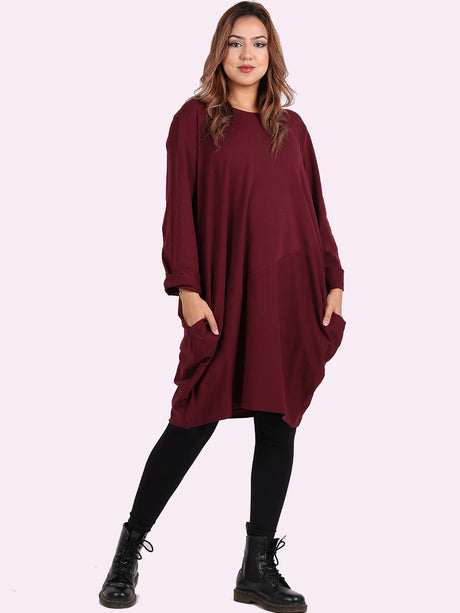 Plain Side Pockets Ladies Cotton Dress