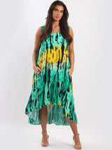 Sleeveless Digital Tie Dye Tank Dress