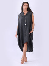 Sleeveless Oversized Linen Dress