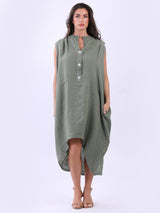 Sleeveless Oversized Linen Dress