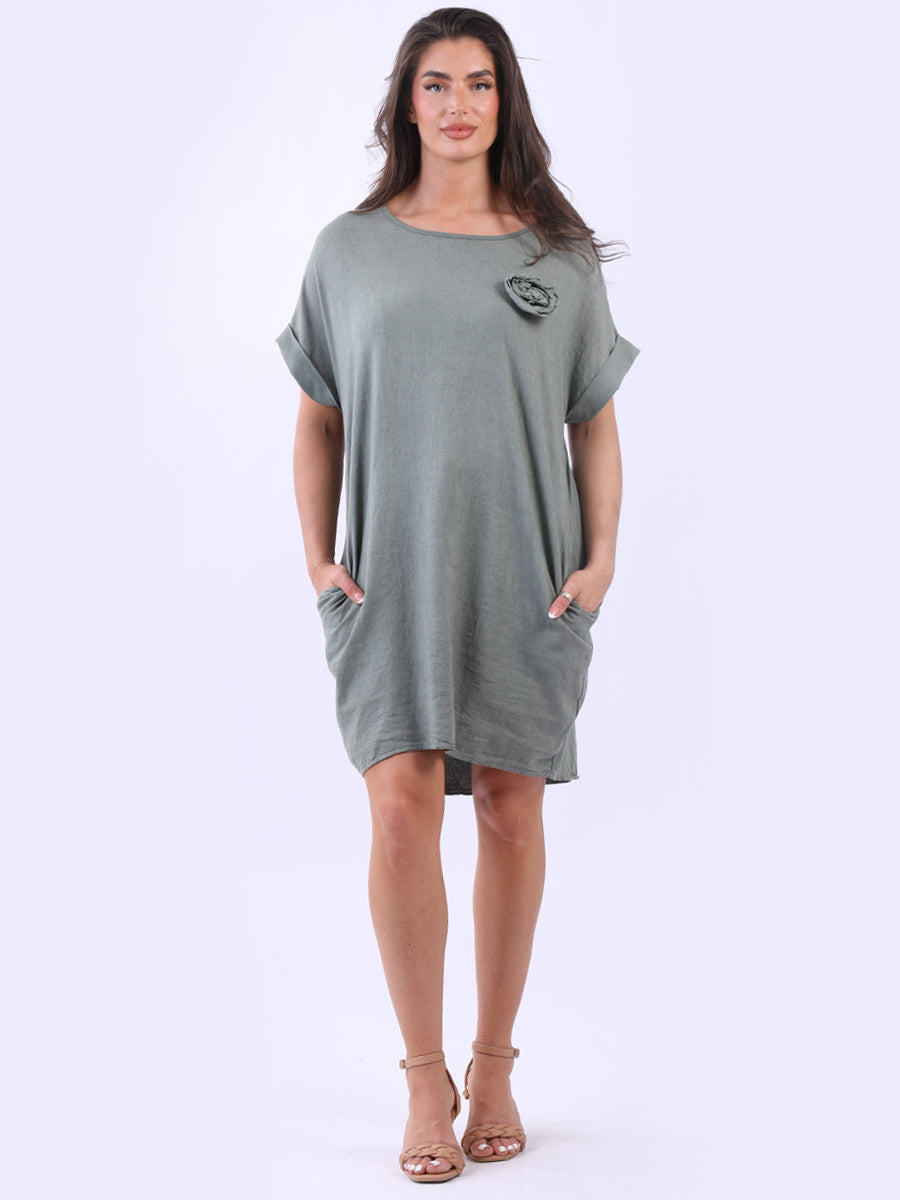 Italian Solid Linen Dress