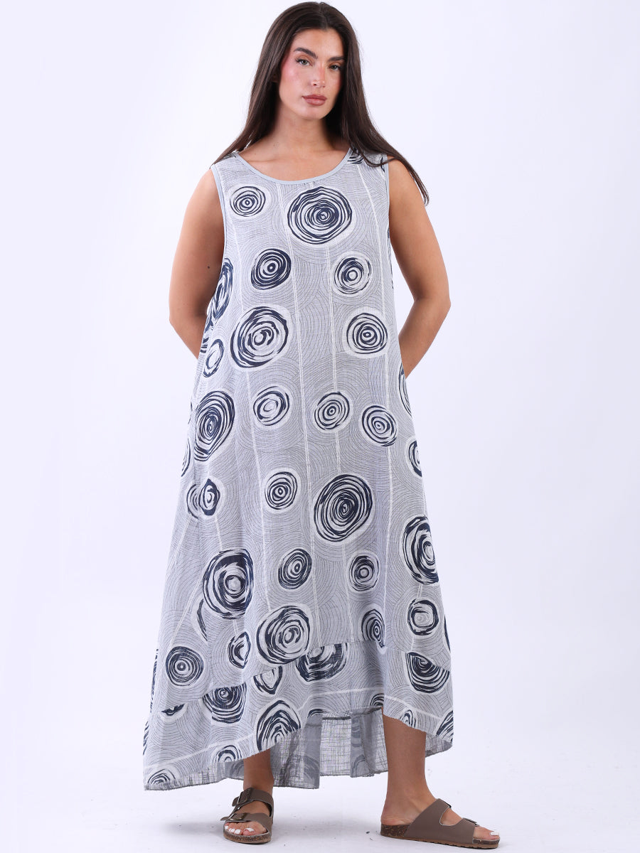 Spiral Plus Size Wide Straps Hi-Lo Cotton Dress