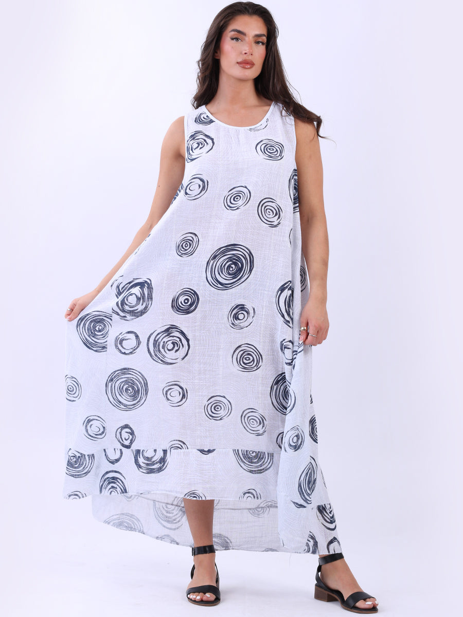 Spiral Plus Size Wide Straps Hi-Lo Cotton Dress