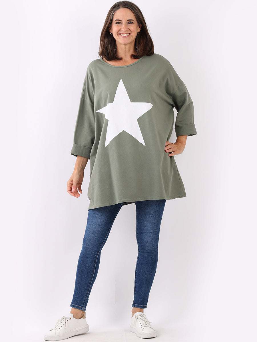 Casual Oversized Star Print Cotton Summer Top