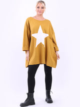 Casual Oversized Star Print Cotton Summer Top