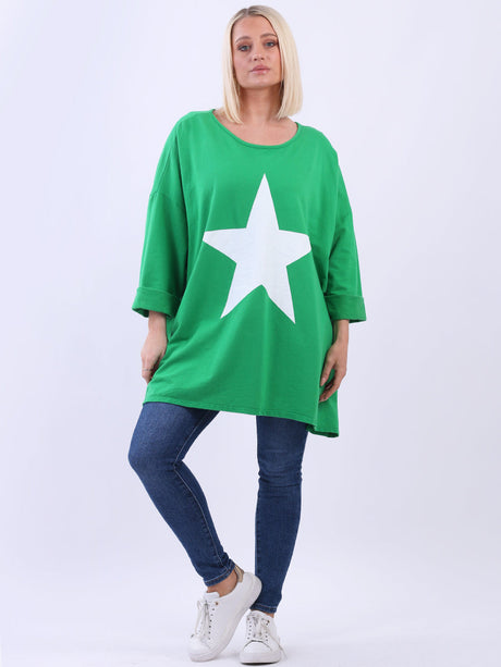 Casual Oversized Star Print Cotton Summer Top