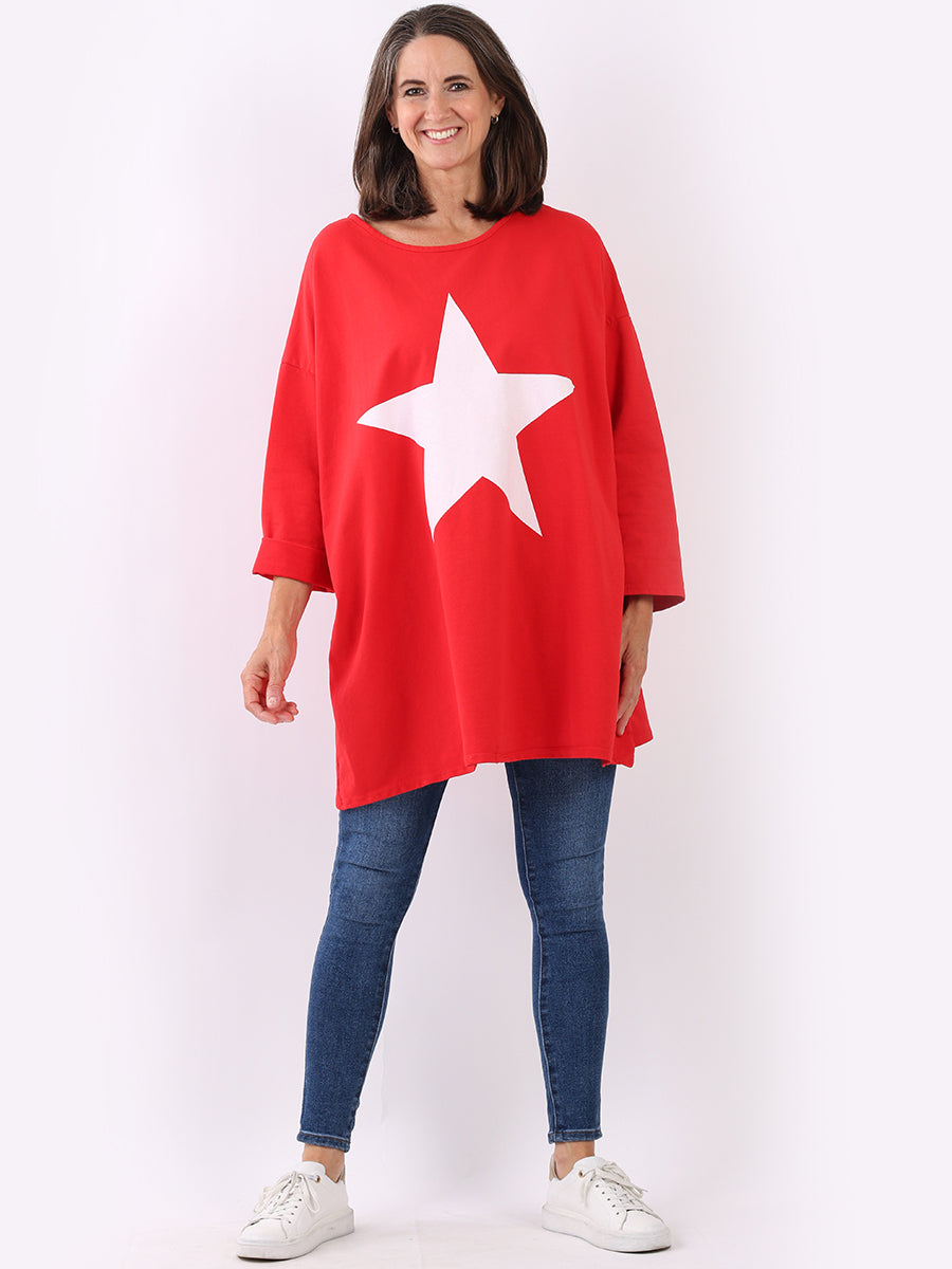 Casual Oversized Star Print Cotton Summer Top