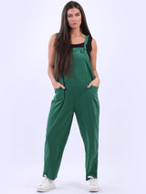 Plus Size Strappy Lagenlook Corduroy Cotton Dungaree