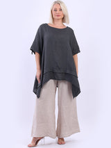 Plain Linen Lagenlook Tunic Top