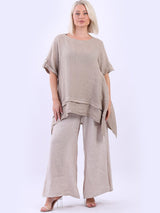 Plain Linen Lagenlook Tunic Top