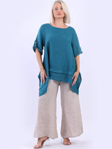 Plain Linen Lagenlook Tunic Top