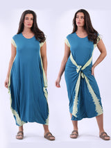 Ladies Lagenlook Drape Tie Dye Maxi Dress