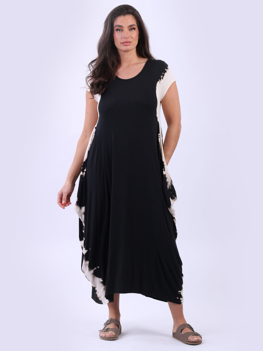 Ladies Lagenlook Drape Tie Dye Maxi Dress Yayavoo UK