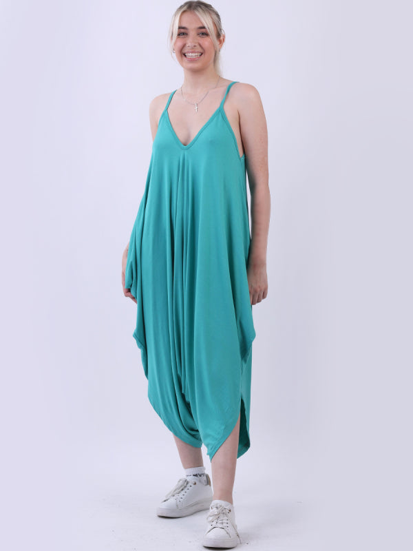 Women Cami Jumpsuit Aqua