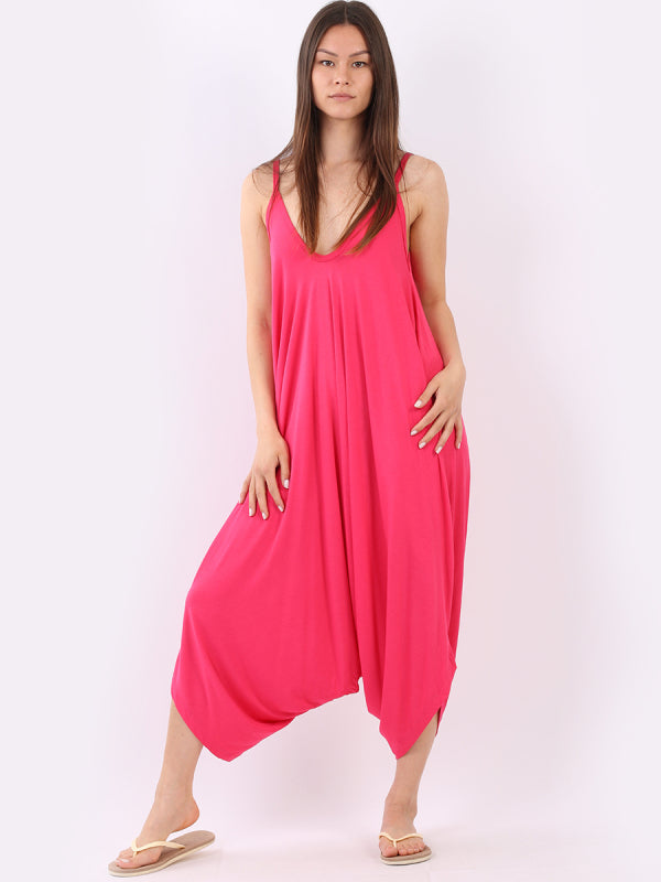 Women Cami Jumpsuit Fuchsia