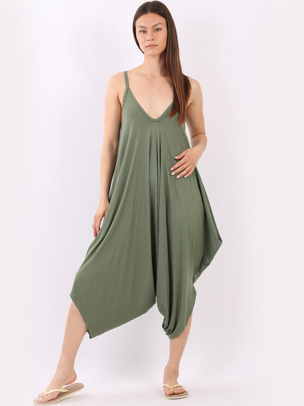 Women Cami Jumpsuit Khaki