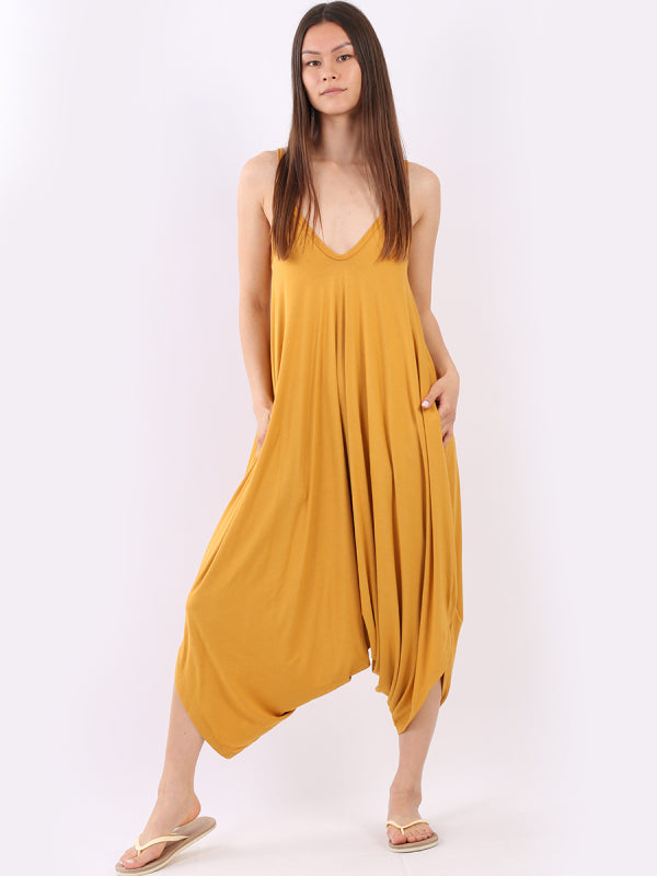 Women Cami Jumpsuit Mustard
