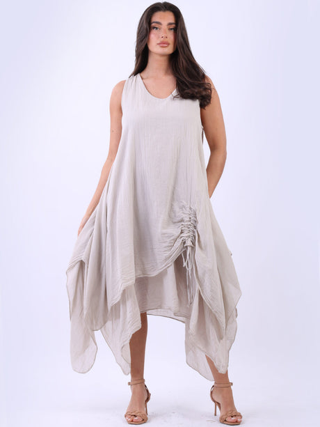 Ladies Oversized Sleeveless Cotton Tank Dress