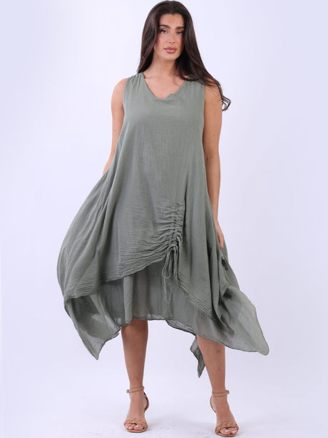 Ladies Oversized Sleeveless Cotton Tank Dress