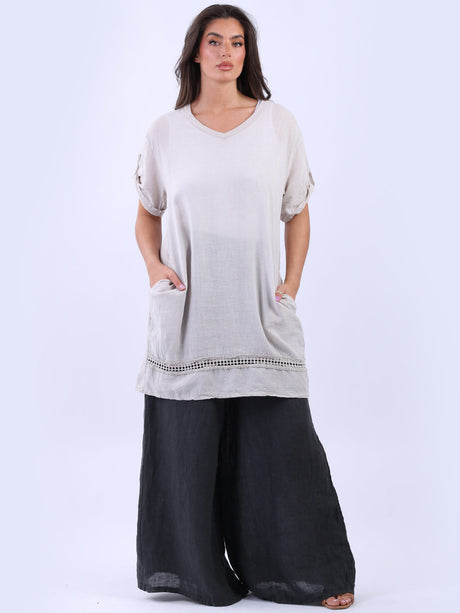 Solid Linen Longline Top