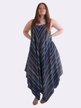 V-Neck Stripy Print Cami Maxi Dress