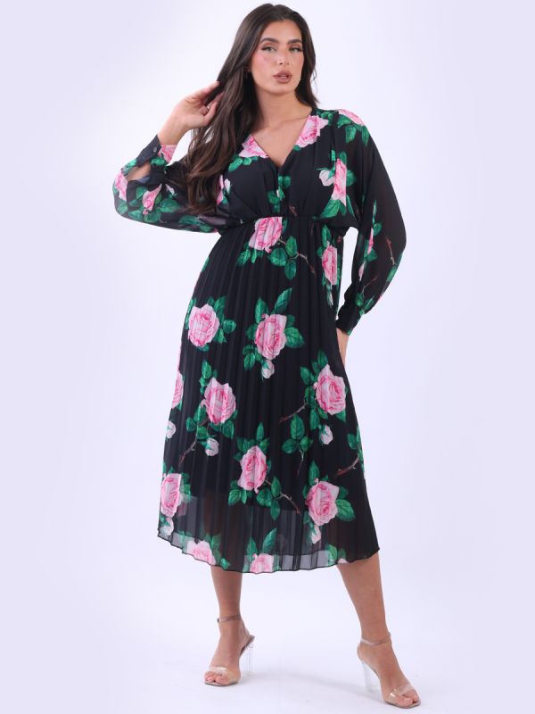 Ladies V-Neck Layered Floral Summer Maxi Dress