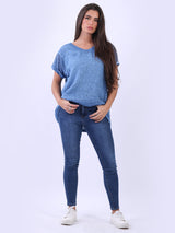 Linen Hi-Lo Ladies Vintage Washed Top