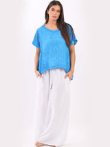 Linen Hi-Lo Ladies Vintage Washed Top