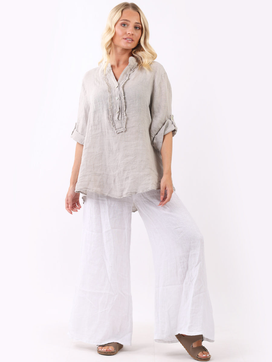 Vintage Wash Baggy Linen Tunic Top