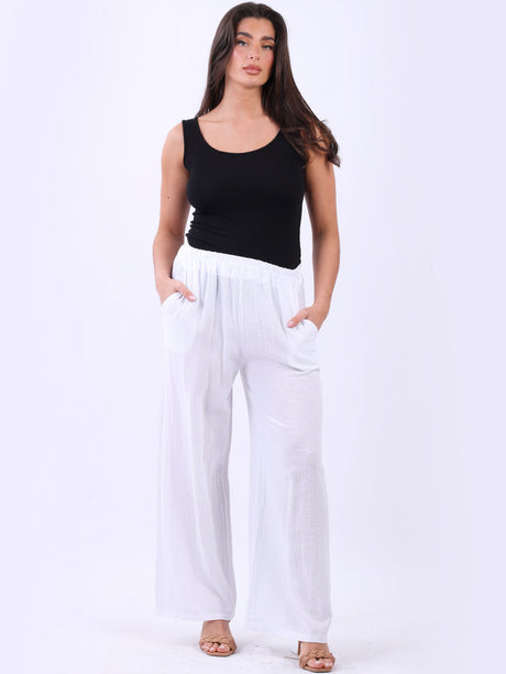 Ladies Relaxed Fit Vintage Washed Wide Leg Pant