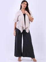 Plain Linen Waterfall Shrug