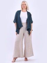 Plain Linen Waterfall Shrug