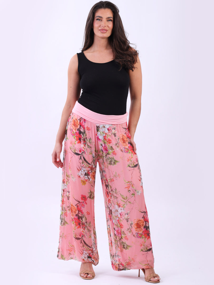 Floral Harem Silk Trouser