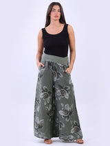 Floral Linen Palazzo Pant