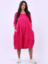 Trendy Plus Size Cotton Lagenlook Midi Dress