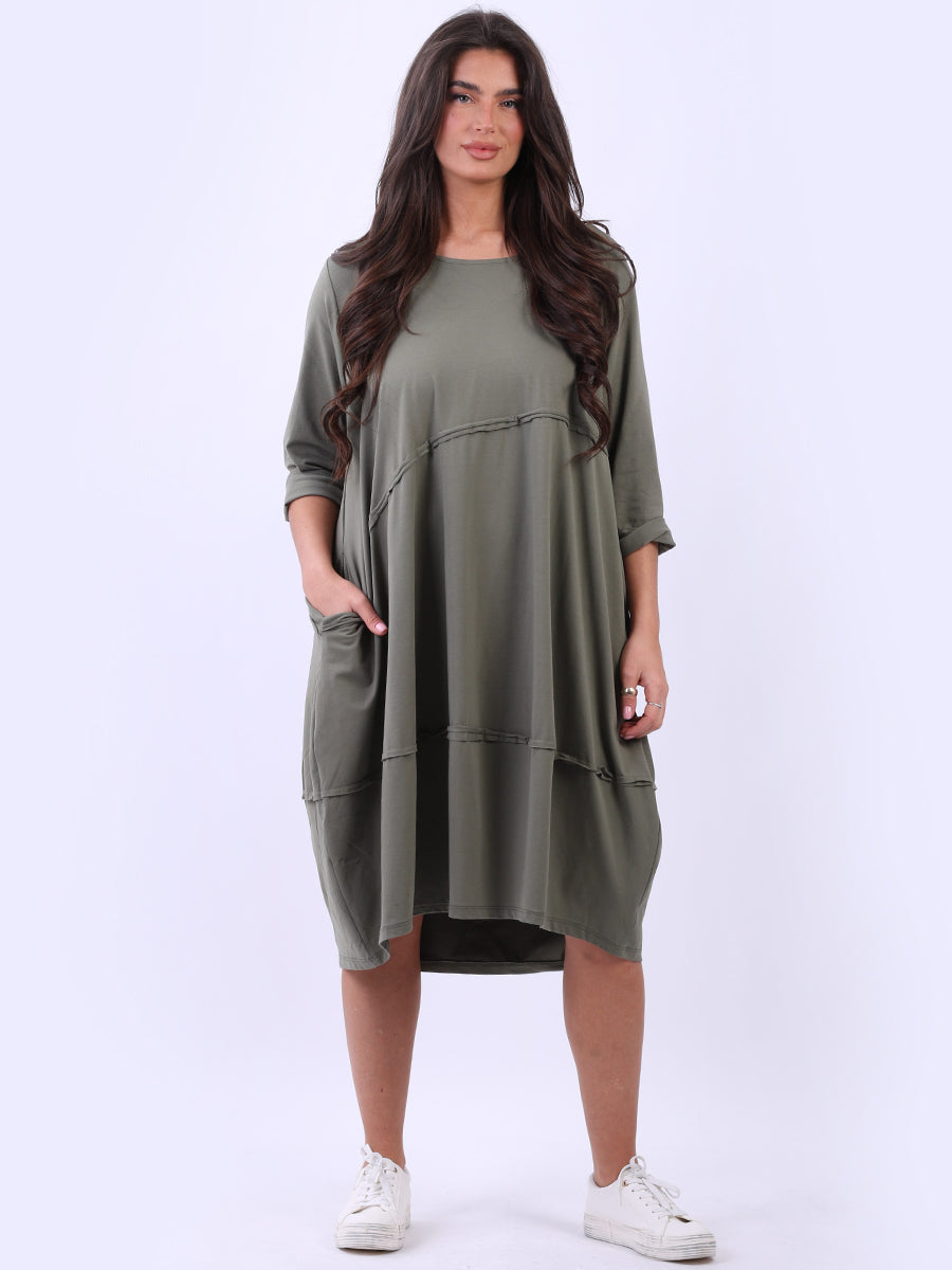 Trendy Plus Size Cotton Lagenlook Midi Dress