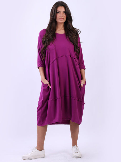 Trendy Plus Size Cotton Lagenlook Midi Dress