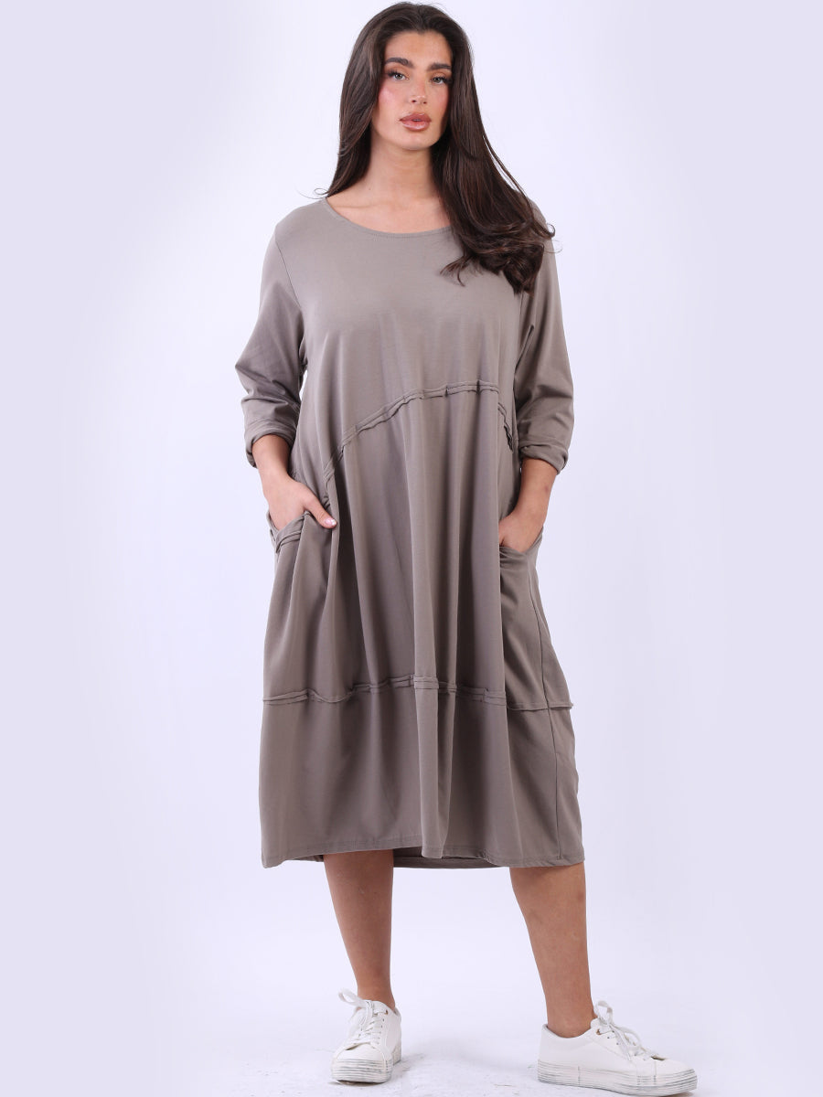 Trendy Plus Size Cotton Lagenlook Midi Dress