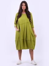 Trendy Plus Size Cotton Lagenlook Midi Dress