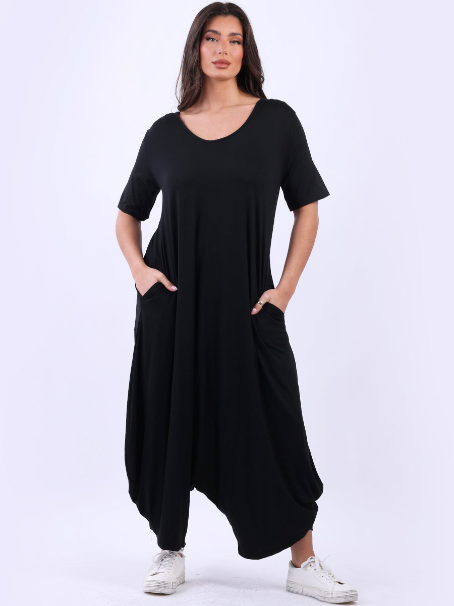 Ladies Side Pocket Oversized Harem Jumpsuit