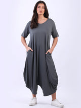 Ladies Side Pocket Oversized Harem Jumpsuit