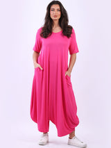 Ladies Side Pocket Oversized Harem Jumpsuit