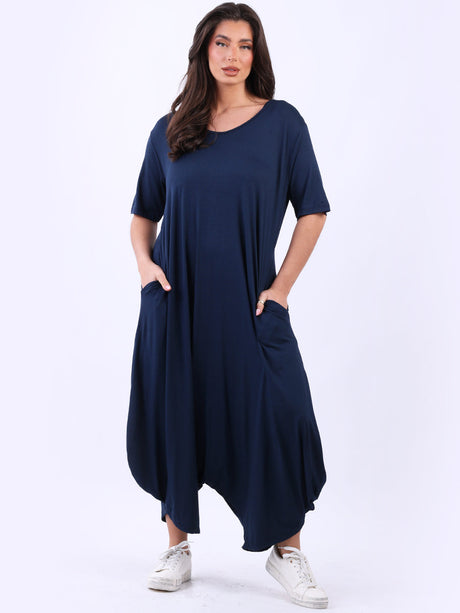 Ladies Side Pocket Oversized Harem Jumpsuit