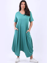 Ladies Side Pocket Oversized Harem Jumpsuit