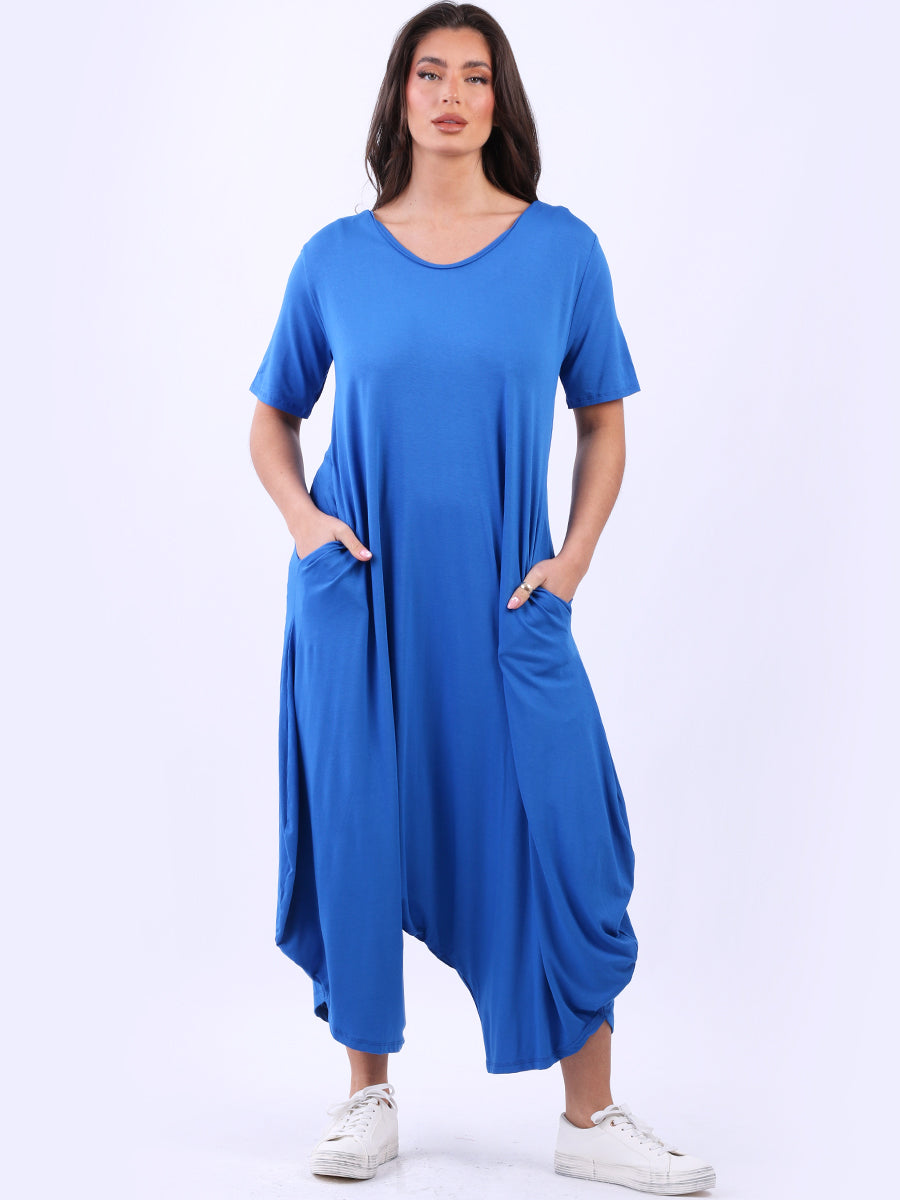 Ladies Side Pocket Oversized Harem Jumpsuit